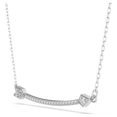 Idyllia pendant Mixed cuts, Arrow, White, Rhodium plated
