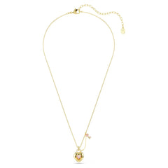 Idyllia pendant Mixed cuts, Heart, Key, Pink, Gold-tone plated