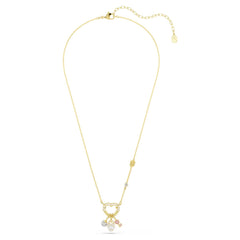 Idyllia pendant Mixed cuts, Heart, Key, Pink, Gold-tone plated