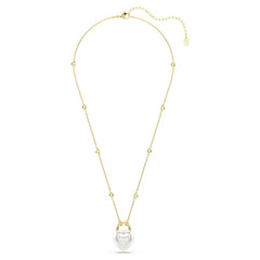 Idyllia pendant Mixed cuts, Heart, White, Gold-tone plated