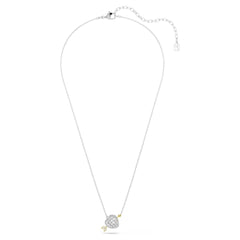 Idyllia pendant Mixed cuts, Heart, White, Mixed metal finish