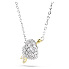 Idyllia pendant Mixed cuts, Heart, White, Mixed metal finish