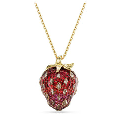Idyllia pendant Mixed cuts, Strawberry, Red, Gold-tone plated