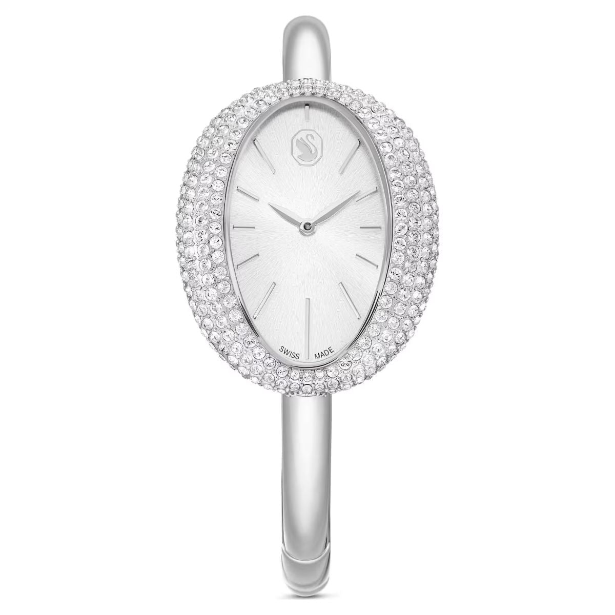 Imber bangle watch Swiss Made, Metal bracelet, Silver tone, Stainless steel