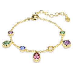Imber bracelet Mixed cuts, Multicolored, 18K gold plated