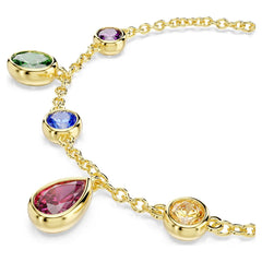 Imber bracelet Mixed cuts, Multicolored, 18K gold plated