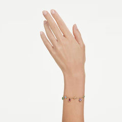 Imber bracelet Mixed cuts, Multicolored, 18K gold plated