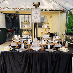 Elegant Wedding After-Party Dessert Table for an Entiment Setting