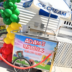 Custom Ice Cream & Gelato Cart w/ Umbrella – Roblox Theme Edition