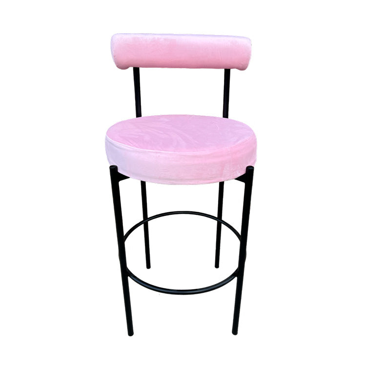 Kaya Barstool - Black/Pink Cushion RENTAL