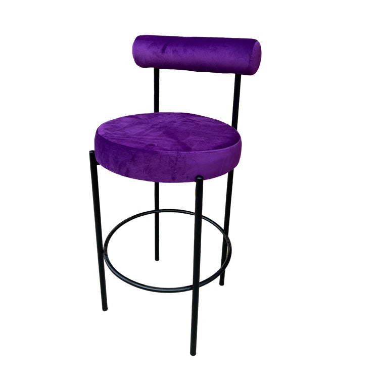 Kaya Barstool - Black/Purple Cushion RENTAL