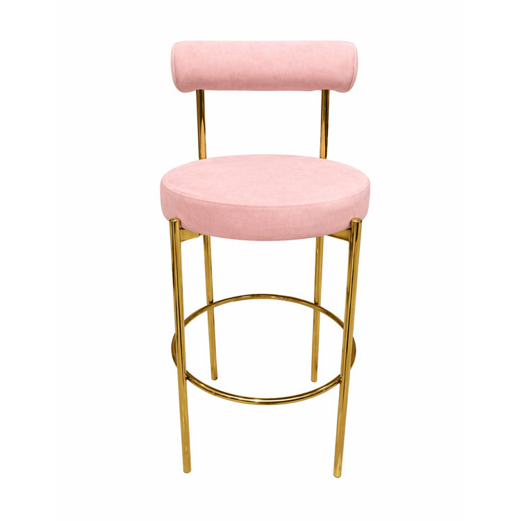 Kaya Barstool - Gold/Pink Cushion RENTAL