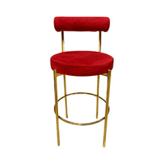 Kaya Barstool - Gold/Red Cushion RENTAL