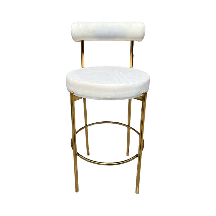 Kaya Barstool - Gold/White Cushion RENTAL