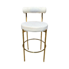 Kaya Barstool - Gold/White Cushion RENTAL