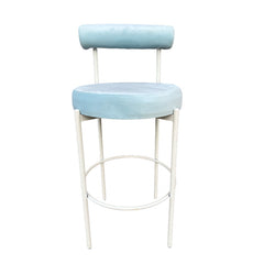 Kaya Barstool - White/Light Blue Cushion RENTAL