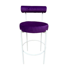 Kaya Barstool - White/Purple Cushion RENTAL