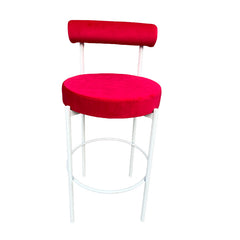 Kaya Barstool - White/Red Cushion RENTAL
