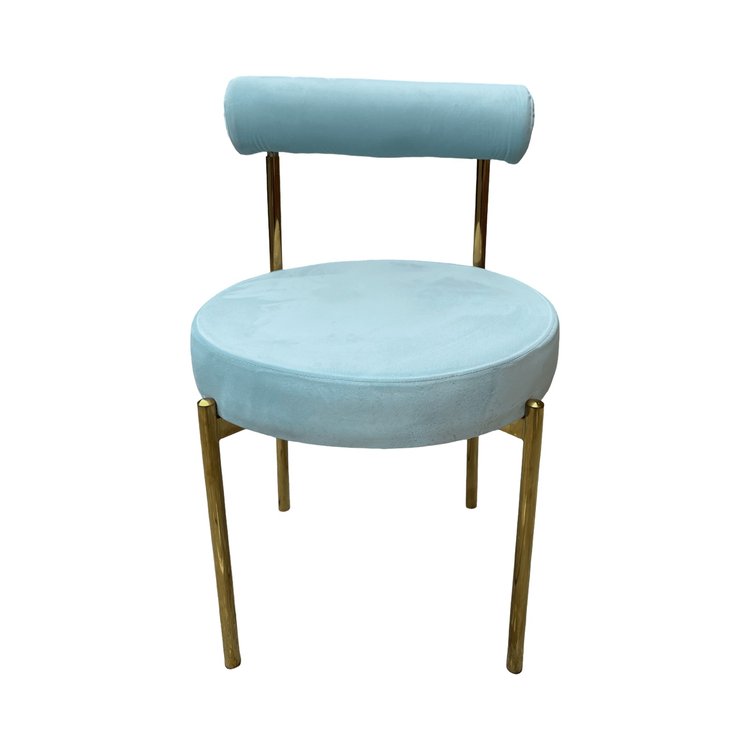 Kaya Dining Chair - Gold/Light Blue RENTAL