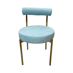 Kaya Dining Chair - Gold/Light Blue RENTAL