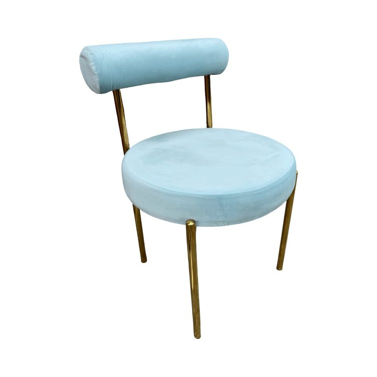 Kaya Dining Chair - Gold/Light Blue RENTAL