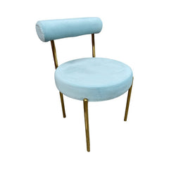 Kaya Dining Chair - Gold/Light Blue RENTAL