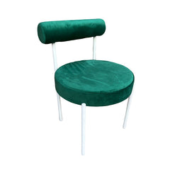 Kaya Dining Chair - White/Green Cushion RENTAL
