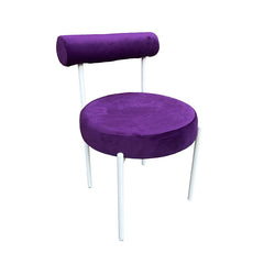 Kaya Dining Chair - White/Purple Cushion RENTAL