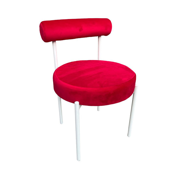 Kaya Dining Chair - White/Red Cushion RENTAL
