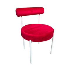 Kaya Dining Chair - White/Red Cushion RENTAL