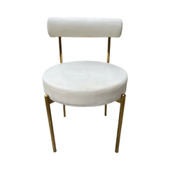 Kaya Dining Chair - Gold/White RENTAL
