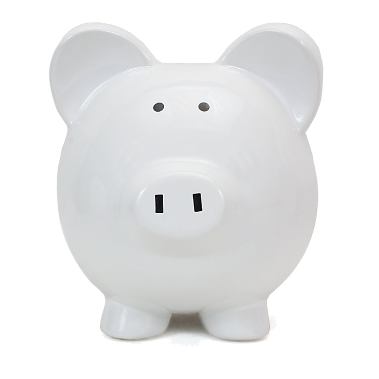 Large Piggy Bank White