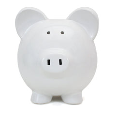 Large Piggy Bank White