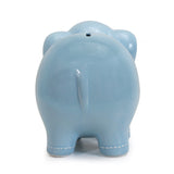 Large Stitched Elephant Bank Blue