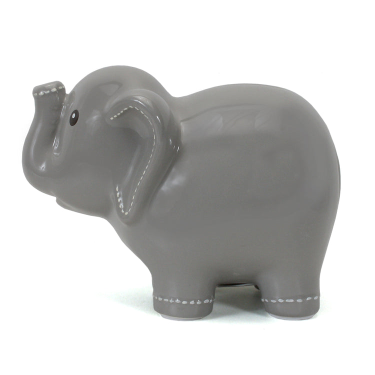 Large Stitched Elephant Bank Grey