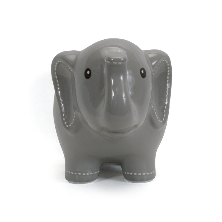 Large Stitched Elephant Bank Grey
