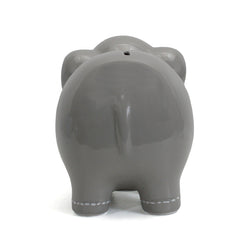 Large Stitched Elephant Bank Grey