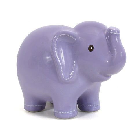 Large Stitched Elephant Bank Lavender