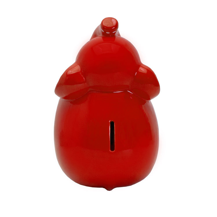 Large Stitched Elephant Bank Red