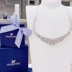 Henrietta Necklace, Medium, White, Rhodium Plating.- LAST IN STOCK