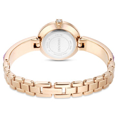 Matrix bangle watch Swiss Made, Crystal bracelet, Purple, Champagne gold-tone finish