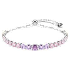 Matrix bracelet Gradient of round cuts, Multicolored, Rhodium plated