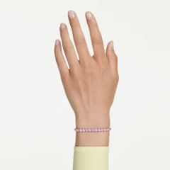 Matrix bracelet Gradient of round cuts, Multicolored, Rhodium plated