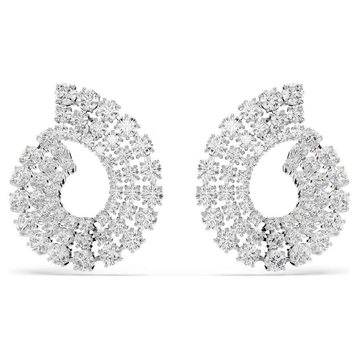 Matrix Pierced Hoop Earrings White
