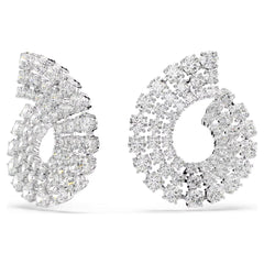 Matrix Pierced Hoop Earrings White