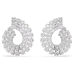 Matrix Pierced Hoop Earrings White