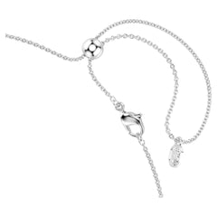 Matrix necklace Gradient of round cuts, Multicolored, Rhodium plated
