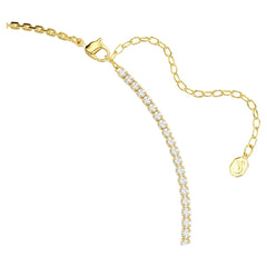 Matrix necklace Round cut, White, 18K gold plated