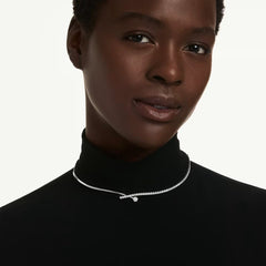 Matrix necklace Round cut, White, Rhodium plated