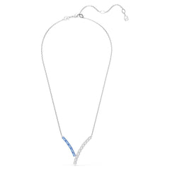 Matrix pendant Mixed cuts, Blue, Rhodium plated